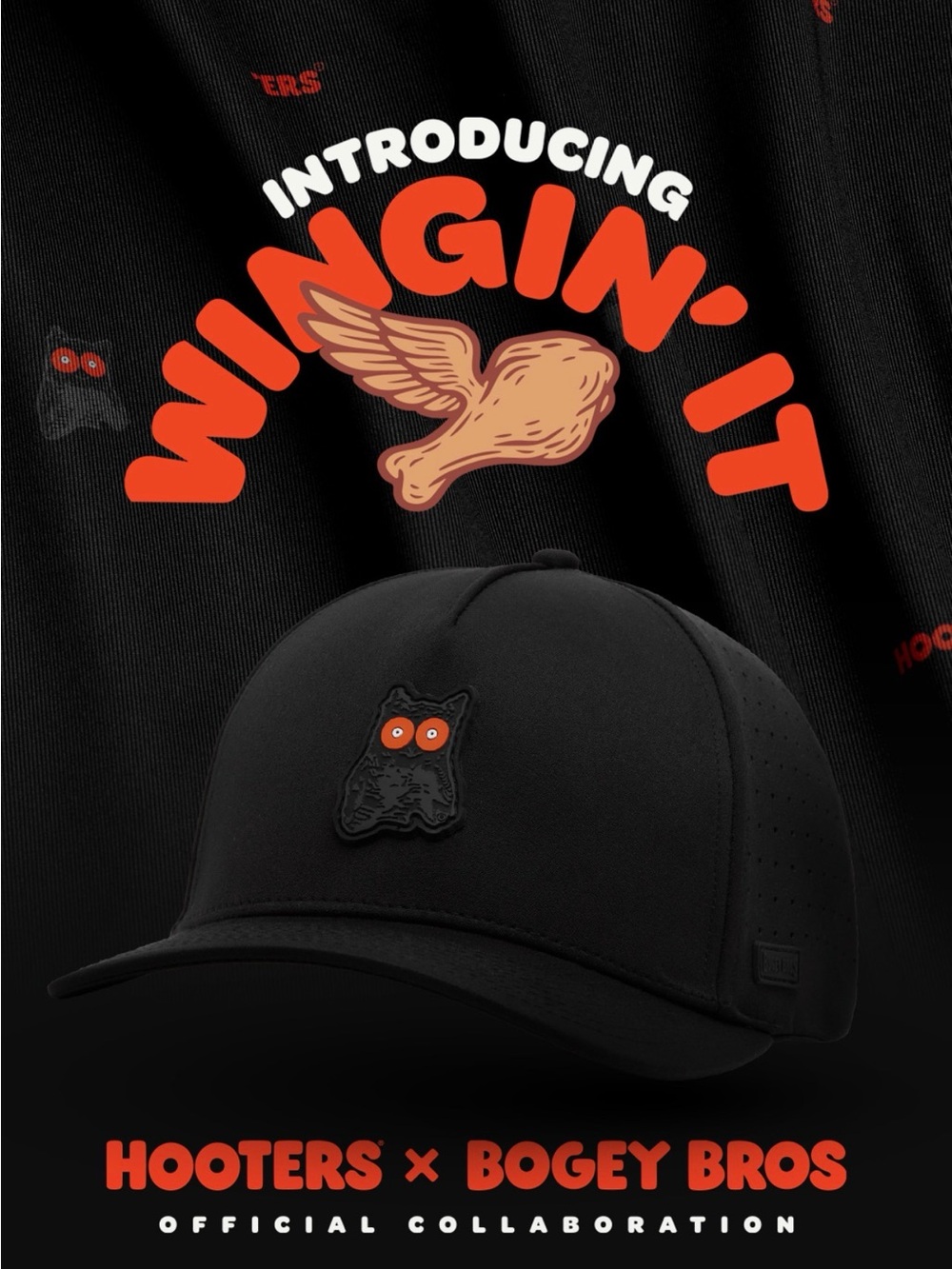 Bogey Bros black Hooters Logo Baseball Cap 🧢 Golf